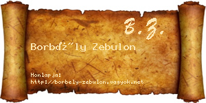 Borbély Zebulon névjegykártya